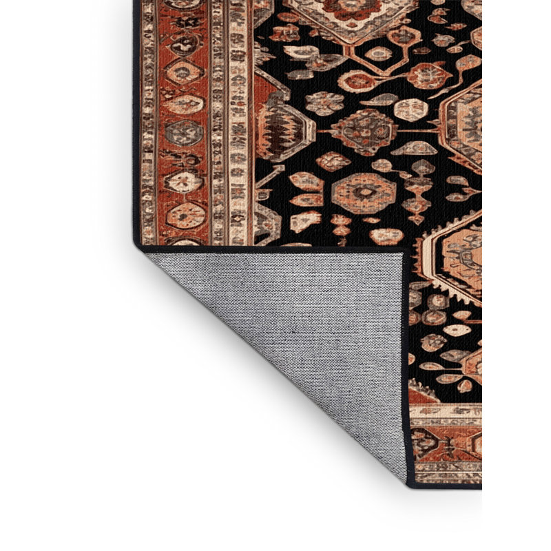 Tapis brun turc lavable à la machine, Carré 6 pi
