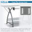 Table de couture 56,75 po x 23,5 po avec plateforme pour machine à coudre