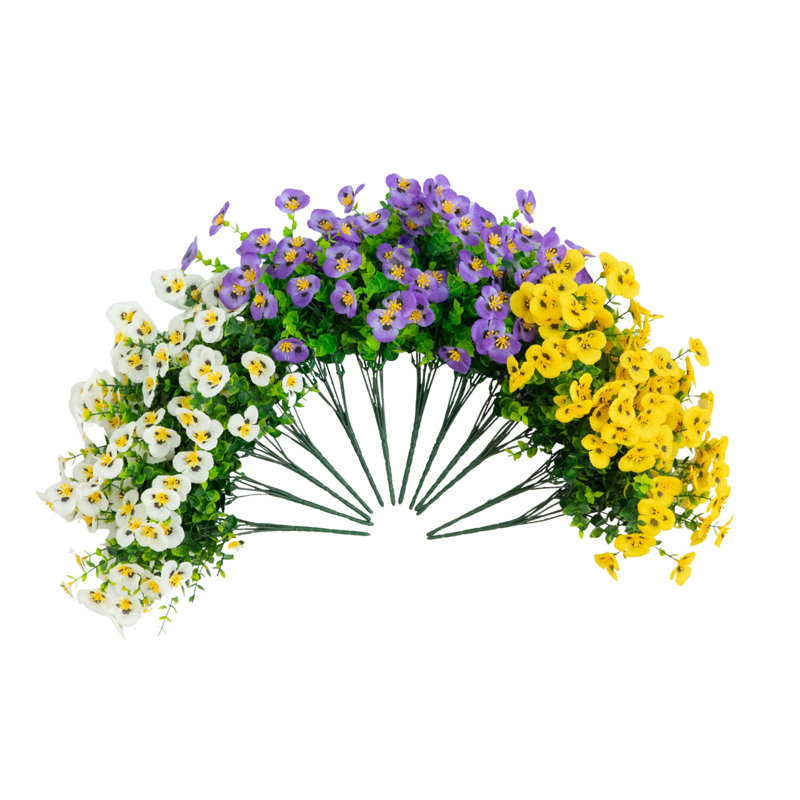 13In. UV Resistant Artificial Daisy Bush (Indoor/Outdoor) - Set Of 12, Assorted 1