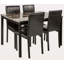 Ensemble de salle à manger en métal 5 pièces avec plateau en faux marbre, ensemble de salle à manger, table et 4 chaises Furniture
