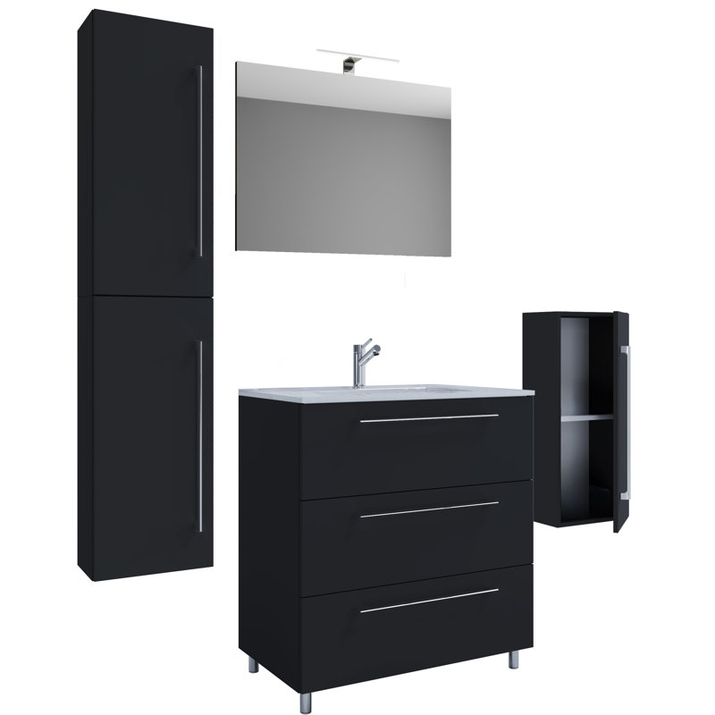 Nazworth Bathroom Furniture Suite, Black
