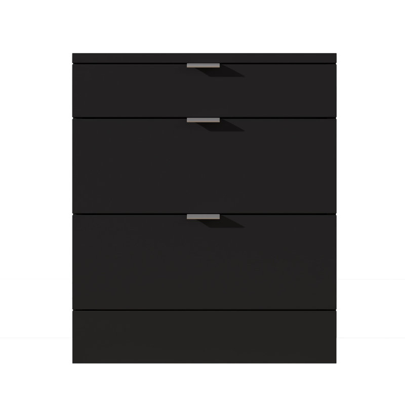 3 Drawers Bedside Table Bt301, Black