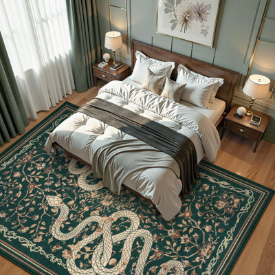 Palos Washable Area Rug Large Snake Living Room Rugs Soft Rug for Bedroom Non-Slip Indoor Carpet