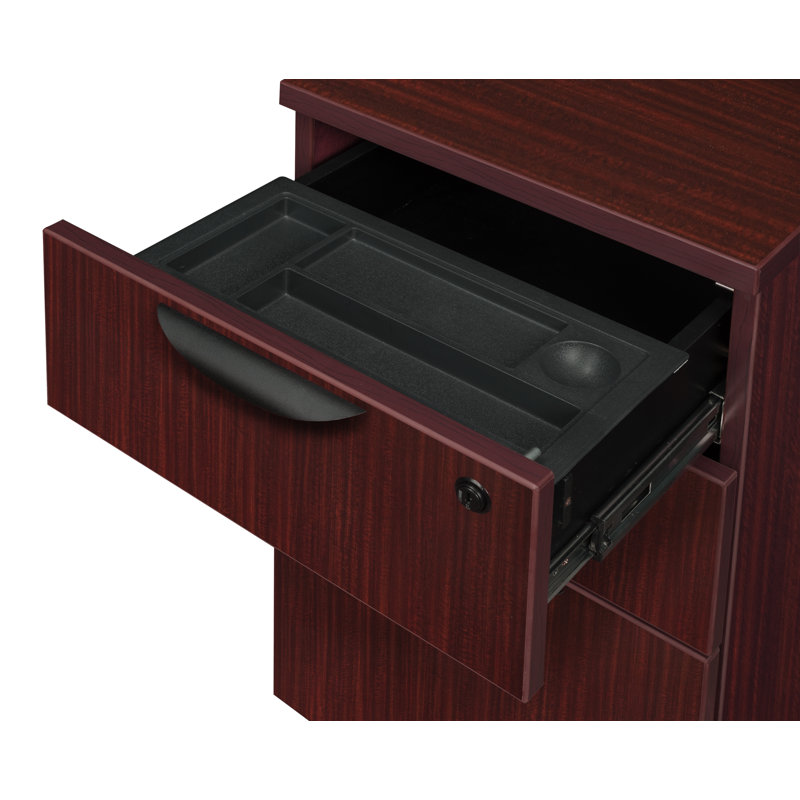 Legacy 3 Drawer Shelf Filing Srorage Cabinet, Mahogany