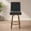 Ensemble de tabourets de bar pivotants à hauteur fixe de style contemporain avec pieds en bois de noyer-1830069346-1830069348