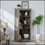 Grande armoire de rangement à porte de grange avec tablettes ouvertes et cachées, style campagnard rustique pour la cuisine et l'organisation à la maison-1217629254