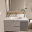 Comptoir de meuble-lavabo Bianco Carrara Venato de 37,01 po x 22,01 po x 0,71 po, 1 trou de robinet pré-percé et dosseret de 4 po + lavabo rectangulaire encastré, comptoir de salle de bain en pierre frittée blanche pour armoire de salle de bain standard de 36 po-129776698