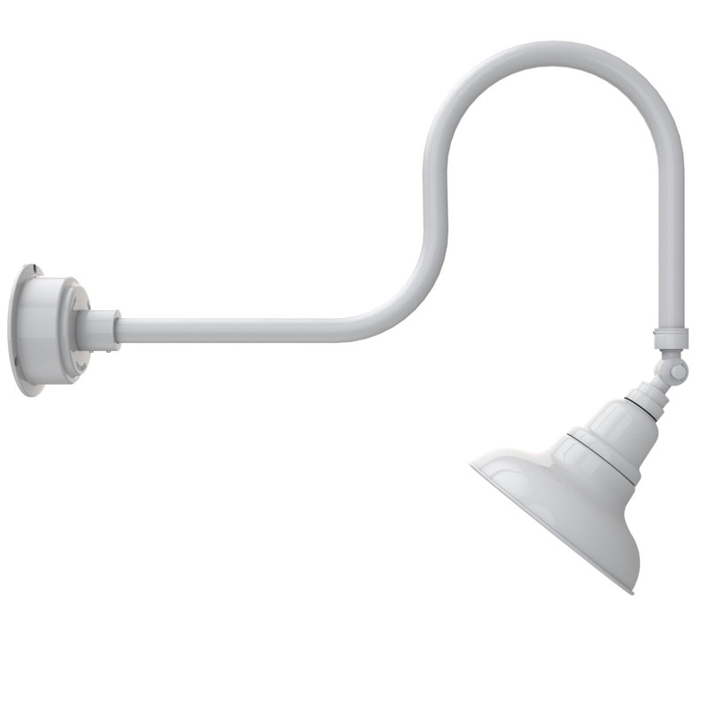Luminaire de grange d'extérieur à DEL Adesh, Blanc