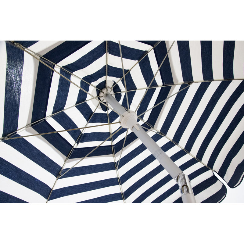 Parasol de plage 6', Bleu marine / blanc