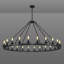 24 lumières suspendues rondes de style chandelier de style roue de chariot de style campagnard à 24 lumières pour îlot de cuisine-36179628