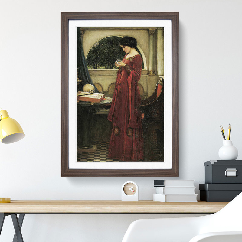 The Crystal Ball by John William Waterhouse - Framed Print, Walnut Framed, 65cm H x 48cm W x 2cm D