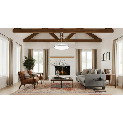 Quinn 32 inch Satin Nickel 3 Light Pendant