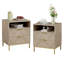 Table de chevet moderne pour chambre à coucher, table de chevet carrée 2 tiroirs avec rangement pour chambre à coucher (ensemble de 2)-773306310-554161198