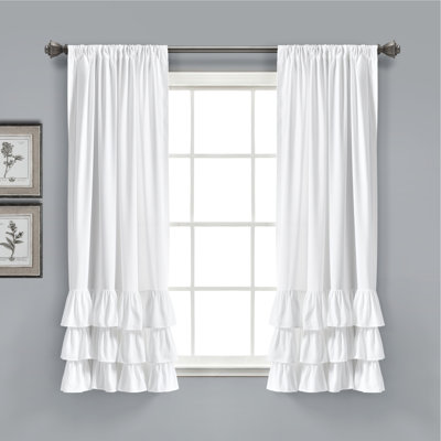 Allison Ruffle Semi Sheer Curtain Pair
