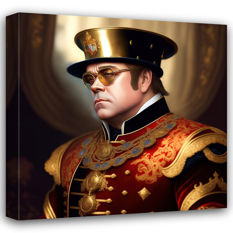 «Rock Music Elton John» par Stephen Chambers - photographie sur toile tendue, H 36 po x l 36 po x P 1,5 po