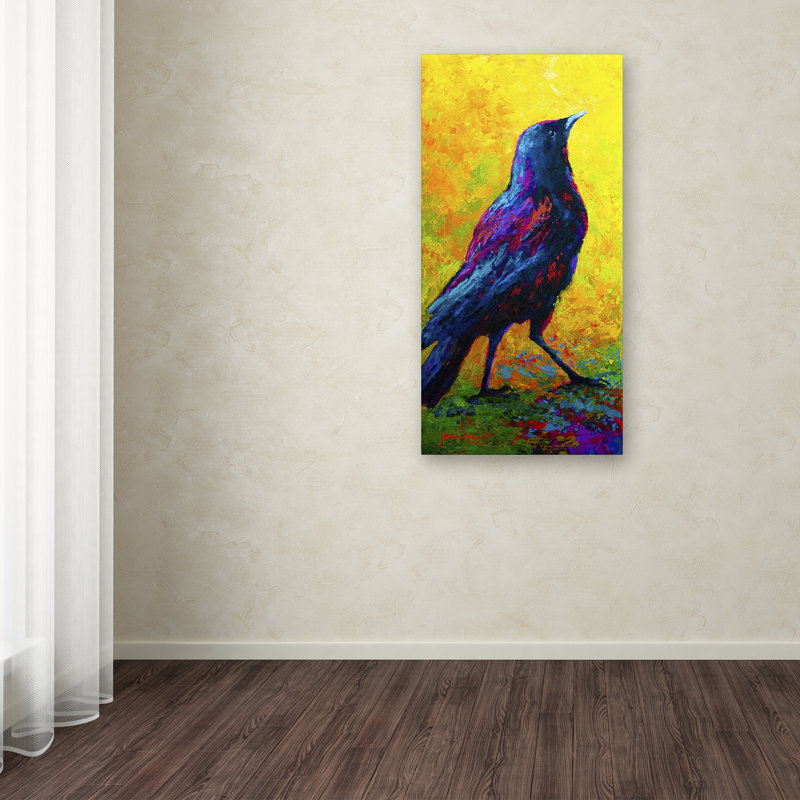 Kucera 'Crow 3' Print on Wrapped Canvas, 19" H x 10" W