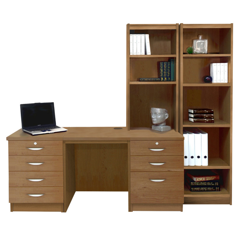 Walshaw Solid Wood Base Writing Desk, English Oak