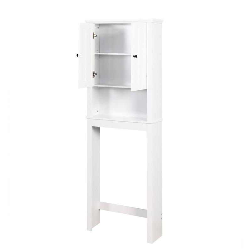 Bathroom Cabinet For Over Toilet - Spacious, Adjustable Shelf, White, 24.05x7.59x69.09 Inch White Organizer Stylish,