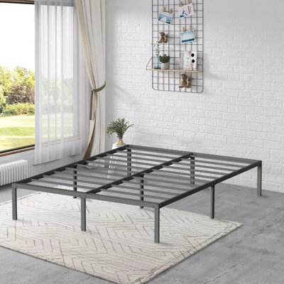 14" Full Size Metal Bed Frame with Steel Slats, Heavy-Duty Platform with 2500 lbs Capacity & Underbed Storage