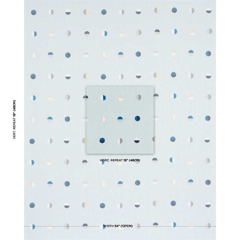 Tissu Schumacher X Caroline Z Hurley Joshua Tree, Ciel / noir / gris / blanc