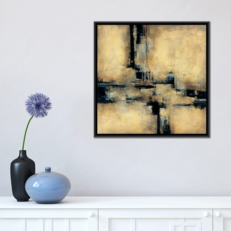 « trésors ii », impression sur toile, H 18 po x l 18 po x P 1,5 po, Toile avec cadre noir, Pas de tapis