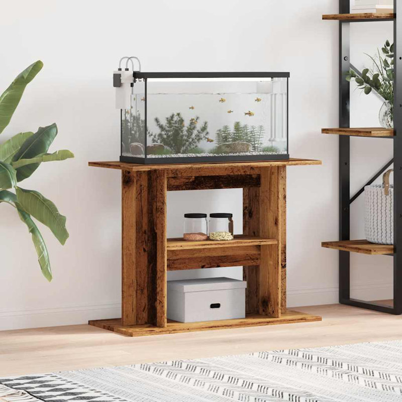 Cheryl Aquarium Stand, Old Wood, 60cm H x 80cm W x 35cm D