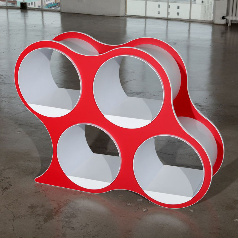 Bibliothèque géométrique BOLLA Pop, 4 tablettes, Rouge