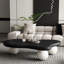 Table basse en forme de nuage noir mat avec 3 pieds sphériques, plateau rond en panneau de fibres à densité moyenne de 40 pouces pour un style moderne de salon-151599190