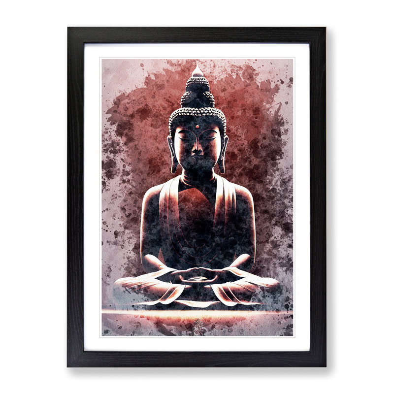 XV1022-5040X Virtuous Buddha - Print, Black Framed, 66cm H x 48cm W, White