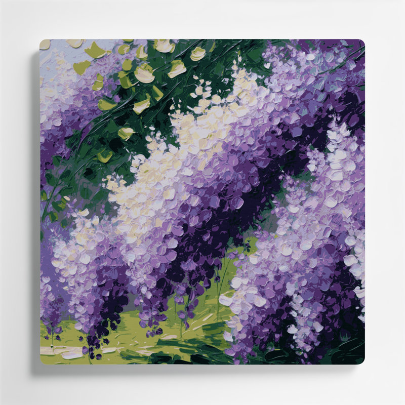 Art mural en métal Botanical Lilacs Beige, H 12 po x l 12 po