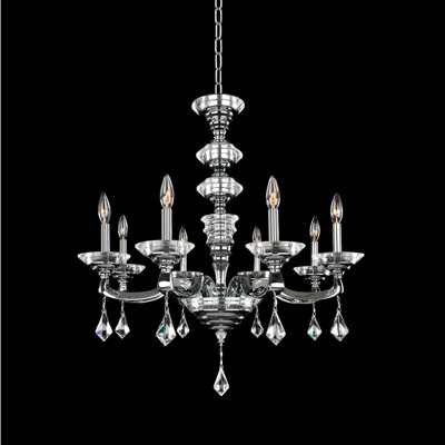 Cosimo 8 LT Chrome/Clear Chandelier Allegri