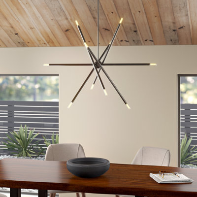 Lustre linéaire spoutnik moderne à 10 lumières Asherah