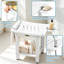 Tabouret de douche d'une capacité de 400 lb avec tablette et poignée, siège de salle de bain imperméable avec pieds antidérapants, banc utilitaire intérieur / extérieur facile à assembler pour adultes, blanc-640445350-640445348