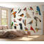 Murale pelez et collez de qualité supérieure - Illustration d'oiseaux colorés-865345982