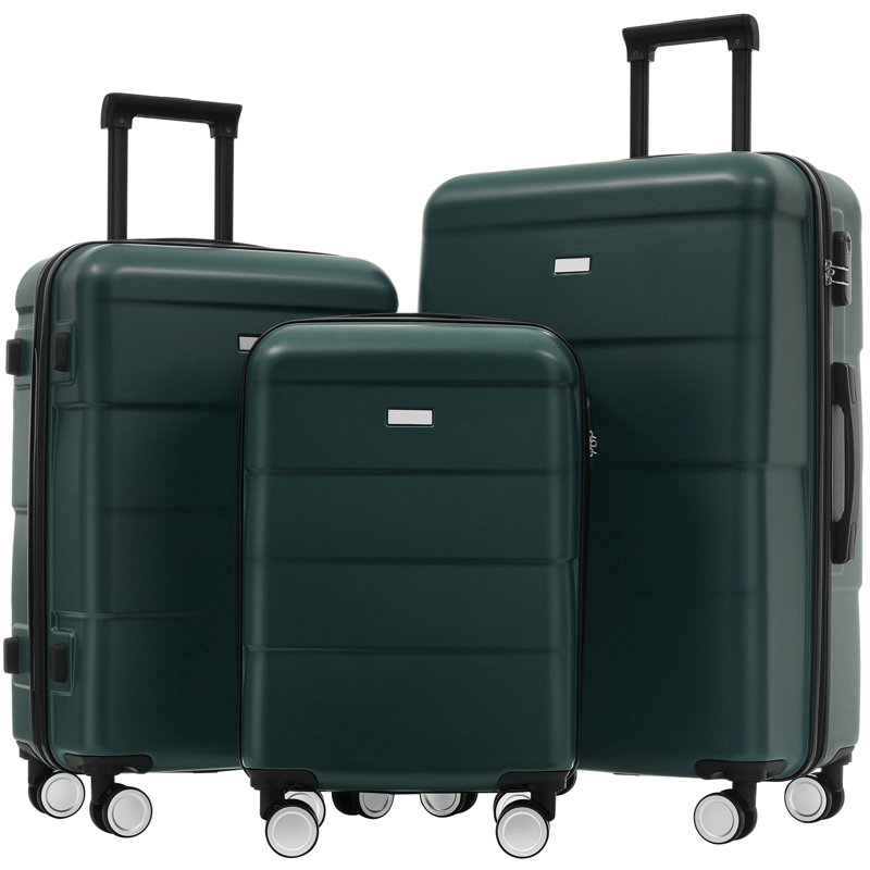 Hardshell Luggage Sets 3 Piece Double Spinner Wheels Suitcase With Handle Password Lock