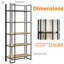 Bibliothèque moderne à 5 niveaux, tablette haute pour livres, trousse de rangement pour garage, CD, DVD, rangement d'angle de style industriel pour chambre, bureau, cuisine, salon, brun rouille