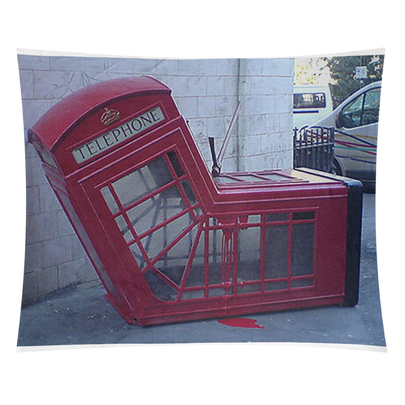 Tapisserie de l’angle de la boîte téléphonique en polyester décès, H 68 po x l 80 po x P 1 po