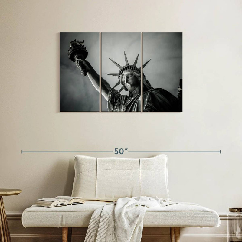 Rorry Overcast Statue Of Liberty, 24" H x 38" W