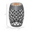 Tabouret décoratif d'extérieur, table d'appoint de patio ronde de 12 po, support décoratif pour mosaïque pour jardin, balcon, gris