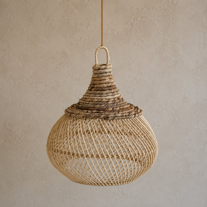 12 in. H Rattan Globe Pendant Shade