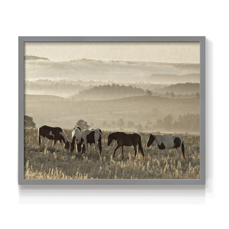 Wild Horse Sanctuary - Reproduction encadrée - Restickable, Gris, H 11 po x l 14 po