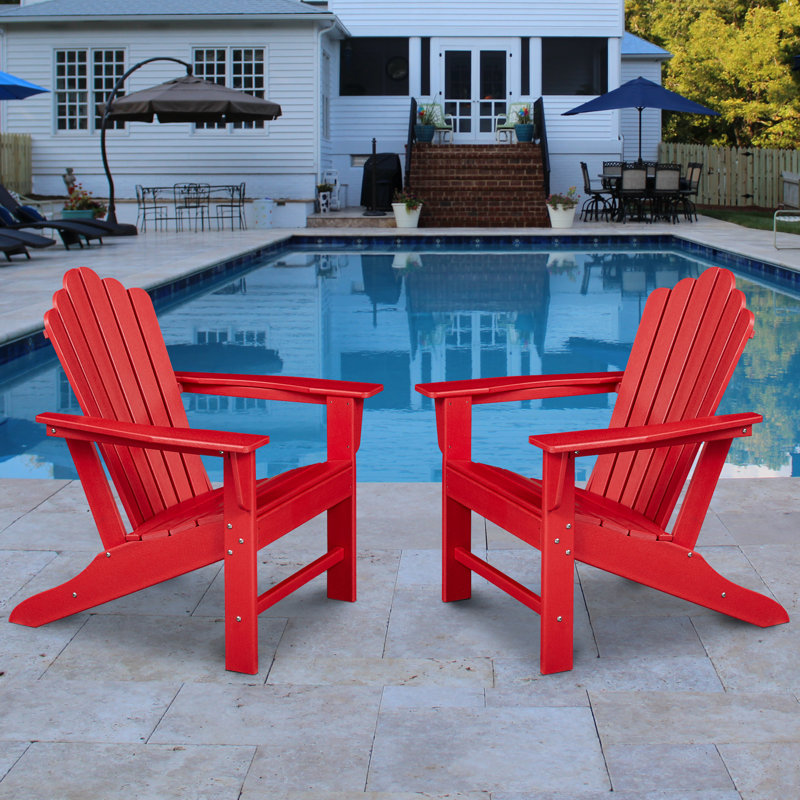 Chaise Adirondack en plastique Byrge, Rouge