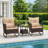 3 Pcs Rocking Bistro Set, Outdoor Pe Rattan Rocking Chairs With Tempered Glass Coffee Table, Patio Rattan Rocker Set For Porch And Garden-109243049
