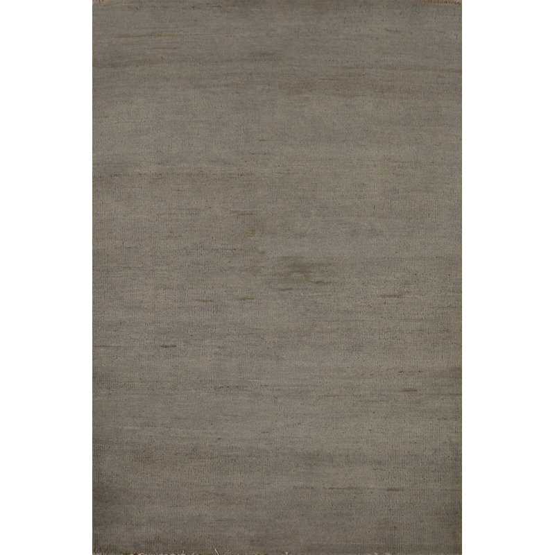 Tapis oriental vert et gris en laine Gabbeh 3 x 5