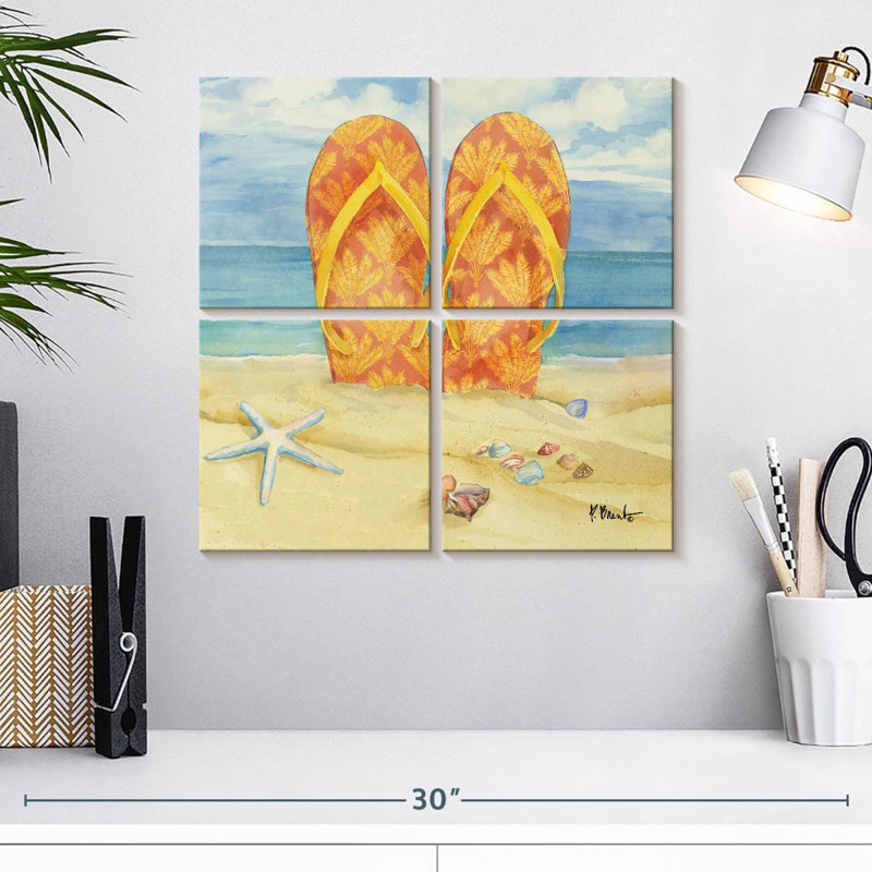 Gillard Toes In The Sand IV, H 18 po x l 18 po