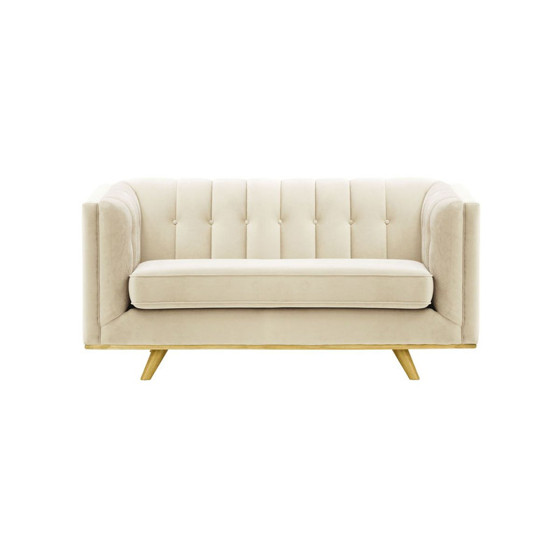 Afsheen 2-Seater Velvet Sofa, 2, Beige