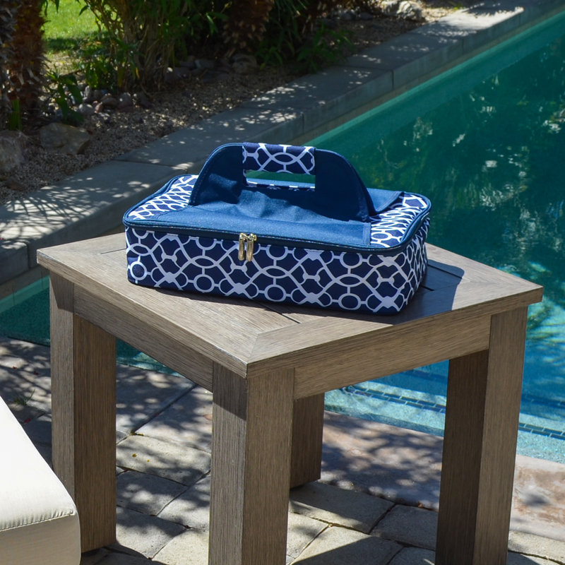 Support de casserole isolé Ankeny, Bleu treillis