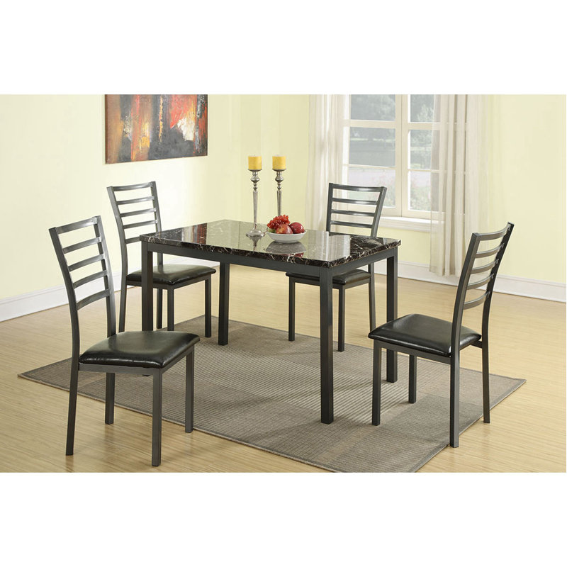 Marble Top Four Leg Dining Set