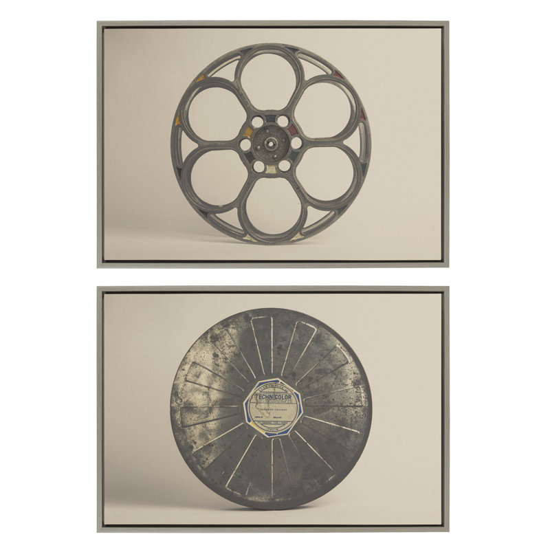 «Movie Tin and Movie Reel» par Saint and Sailor Studios, ensemble d'art mural sur toile encadrée