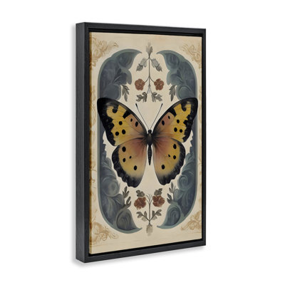 Vintage Farmhouse Butterfly Symmetry Floating Frame, design by Arlington Prints